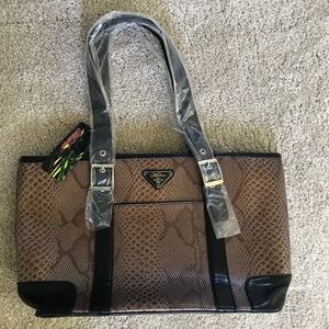 🍒NWT! Marco Brown Faux Boa Snake Skin Purse